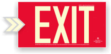 Load image into Gallery viewer, Glow in the dark exit sign with arrows