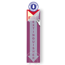 Load image into Gallery viewer, Photoluminescent Fire Extinguisher / Pack of 2 / UV Inks on Aluminum. Heat Resistant | Cold Tolerant | Weather Proof. MADE IN USA