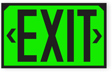Load image into Gallery viewer, OSHA Glowing Exit with both arrows applied