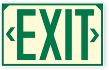 Load image into Gallery viewer, OSHA Photoluminescent Exit sign Green with arrows