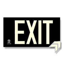 Load image into Gallery viewer, Photoluminescent Exit Sign UL 924 Black