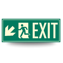 Load image into Gallery viewer, Photoluminescent Directional Exit Sign Down Right Arrow