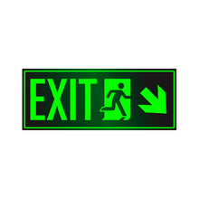 Load image into Gallery viewer, Photoluminescent Directional Exit Sign Down Right Arrow Glowing