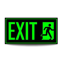 Load image into Gallery viewer, Photoluminescent Directional Exit Sign Glowing
