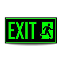 Load image into Gallery viewer, Photoluminescent Directional Exit Sign Glowing