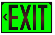 Load image into Gallery viewer, OSHA Glowing Exit with left arrow applied