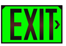 Load image into Gallery viewer, OSHA Glowing Exit  with right arrow applied