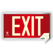 Load image into Gallery viewer, Photoluminescent Exit Sign Red with Frame
