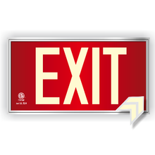 Load image into Gallery viewer, Photoluminescent Exit Sign Red with Frame