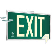 Load image into Gallery viewer, Photoluminescent Exit Sign Green with Frame and Bracket
