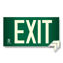 Load image into Gallery viewer, Photoluminescent Exit Sign UL 924 Green Background