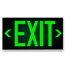 Load image into Gallery viewer, Photoluminescent Exit Sign UL 924 Green Background Glowing