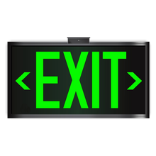 Load image into Gallery viewer, Photoluminescent Exit Sign UL 924 Green Background for ceiling glowing