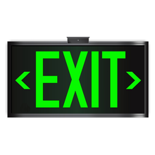 Load image into Gallery viewer, Photoluminescent Exit Sign UL 924 Green Background for wall glowing
