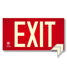 Load image into Gallery viewer, Photoluminescent Exit Sign UL 924 Red Background