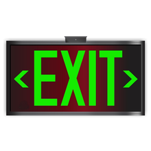 Load image into Gallery viewer, Photoluminescent Exit Sign UL 924 Red Background ceiling nglowing
