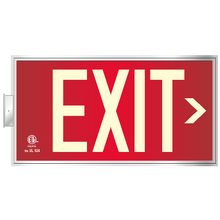 Load image into Gallery viewer, Photoluminescent Exit Sign UL 924 Red Background wall mount
