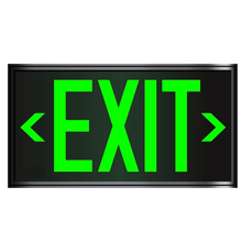 Load image into Gallery viewer, Photoluminescent Exit Sign UL 924 for wall with Frame glowing in the dark