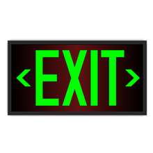 Load image into Gallery viewer, Photoluminescent Exit Sign with Frame and Bracket Glowing