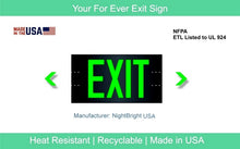Load image into Gallery viewer, photoluminescent exit signs NightBright USA ULG-050