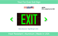 Load image into Gallery viewer, Photoluminescent Exit Signs NightBright USA ULR-050
