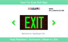 Load image into Gallery viewer, Photoluminescent Exit Signs NightBright USA ULR-050