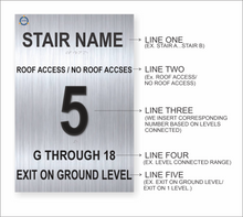 Load image into Gallery viewer, Stairwell Floor Level Identification Sign with Braille - 12&quot; x 18&quot; Brushed Aluminum
