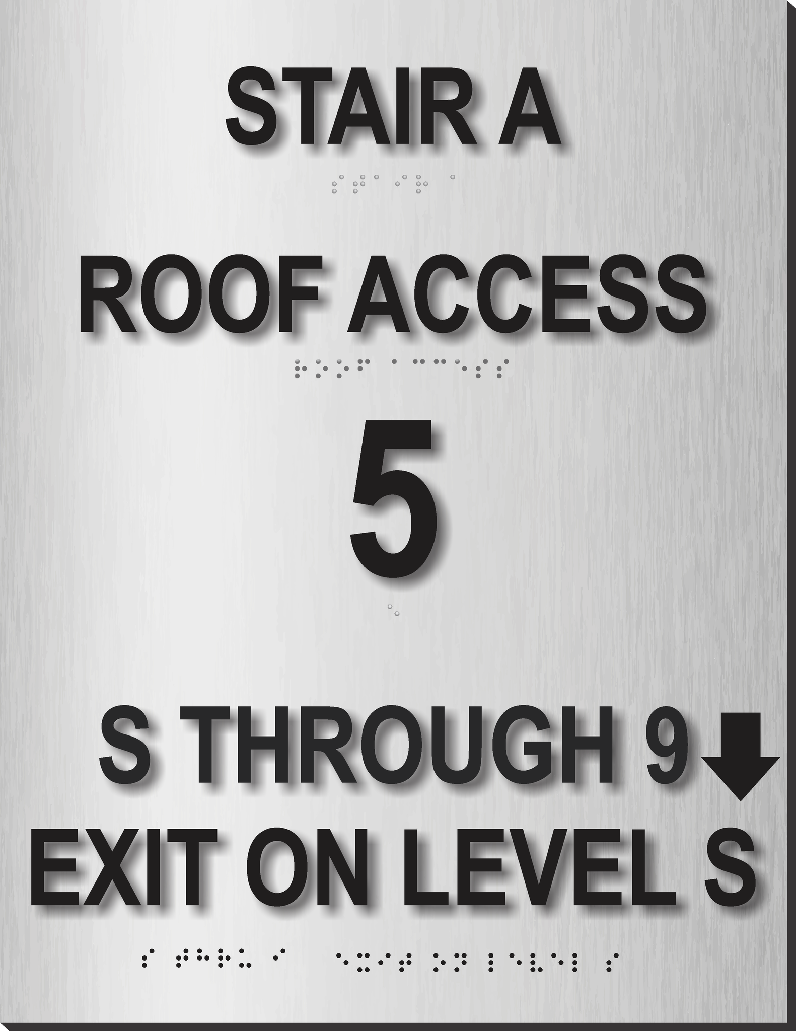 Stairwell Floor Level Identification Sign with Braille - 12" x 18" Bru ...