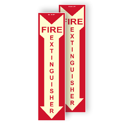 Glow Fire Extinguisher Signs