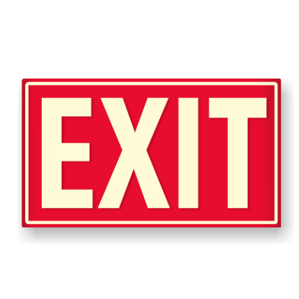 Glow in the dark exit sign