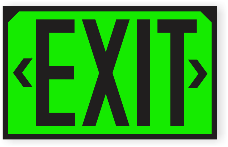 OSHA Photoluminescent Exit Sign (Green) UV Inks on Aluminum 12