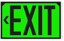 Load image into Gallery viewer, OSHA Glowing Exit with left arrow applied
