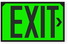 Load image into Gallery viewer, OSHA Glowing Exit with right arrow applied
