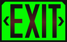 Load image into Gallery viewer, OSHA Glowing Exit with both arrows applied
