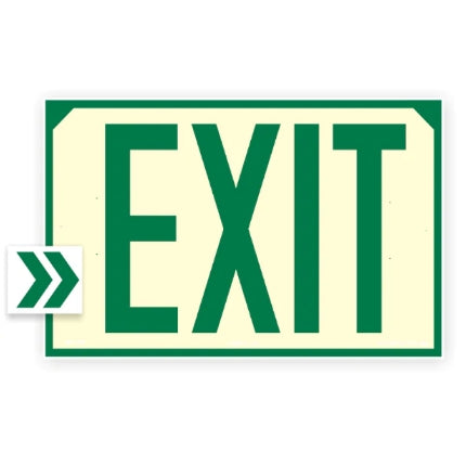OSHA Photoluminescent Exit Sign (Green) UV Inks on Aluminum 12
