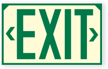 Load image into Gallery viewer, OSHA Photoluminescent Exit sign Green with arrows
