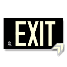 Load image into Gallery viewer, Photoluminescent Exit Sign UL 924 Black
