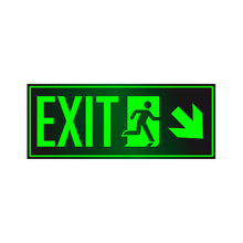Load image into Gallery viewer, Photoluminescent Directional Exit Sign Down Right Arrow Glowing
