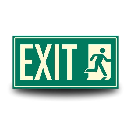 Photoluminescent Directional Exit Sign