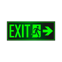 Load image into Gallery viewer, Photoluminescent Directional Exit Sign Right Arrow Glowing
