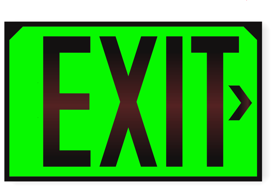 OSHA Photoluminescent Exit Sign (Red) UV Inks on Aluminum 12