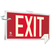 Load image into Gallery viewer, Photoluminescent UL 924 Double Sided Photoluminescent Exit Sign
