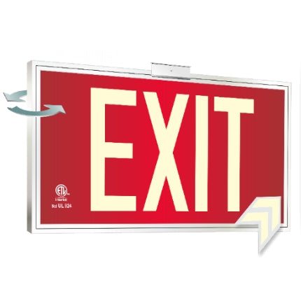 Photoluminescent UL 924 Double Sided Photoluminescent Exit Sign