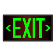 Load image into Gallery viewer, Photoluminescent Exit Sign with Frame and Bracket Glowing
