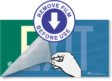 Load image into Gallery viewer, Photoluminescent Exit Sign Green - Aluminum Code Approved UL 924 / IBC / NFPA 101 | Item ULG-050
