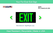 Load image into Gallery viewer, photoluminescent exit signs NightBright USA ULG-050

